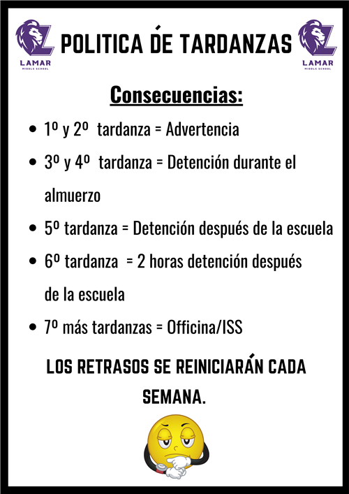 Tardy Policy Spanish
